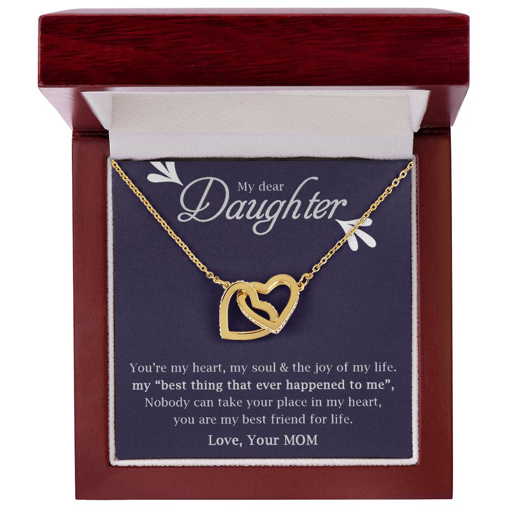 My Daughter-My Heart My Soul & The Joy Of My Life -Necklace Interlocking Hearts Necklace