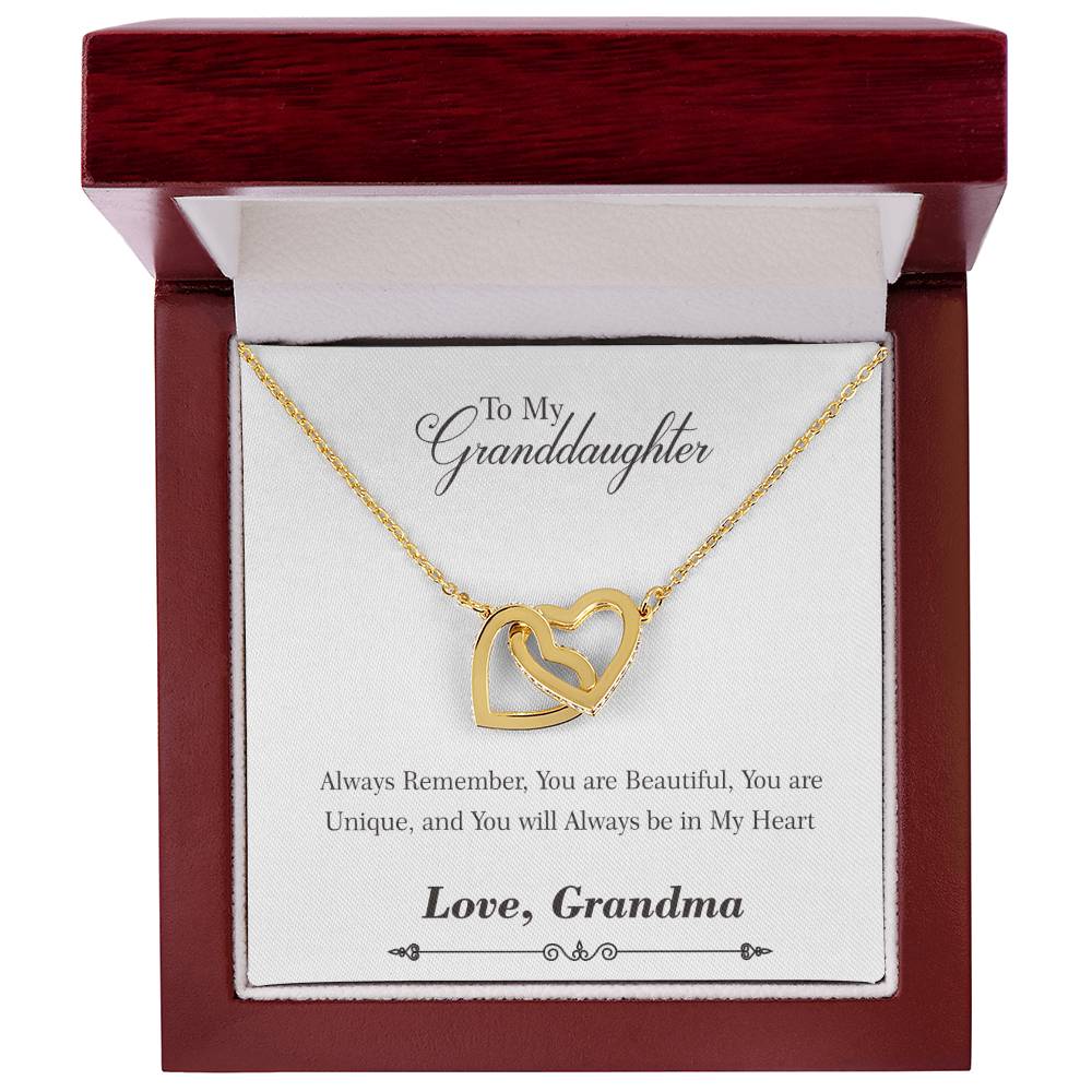 To My Granddaughter Necklace From Grandma Interlocking Hearts Necklace