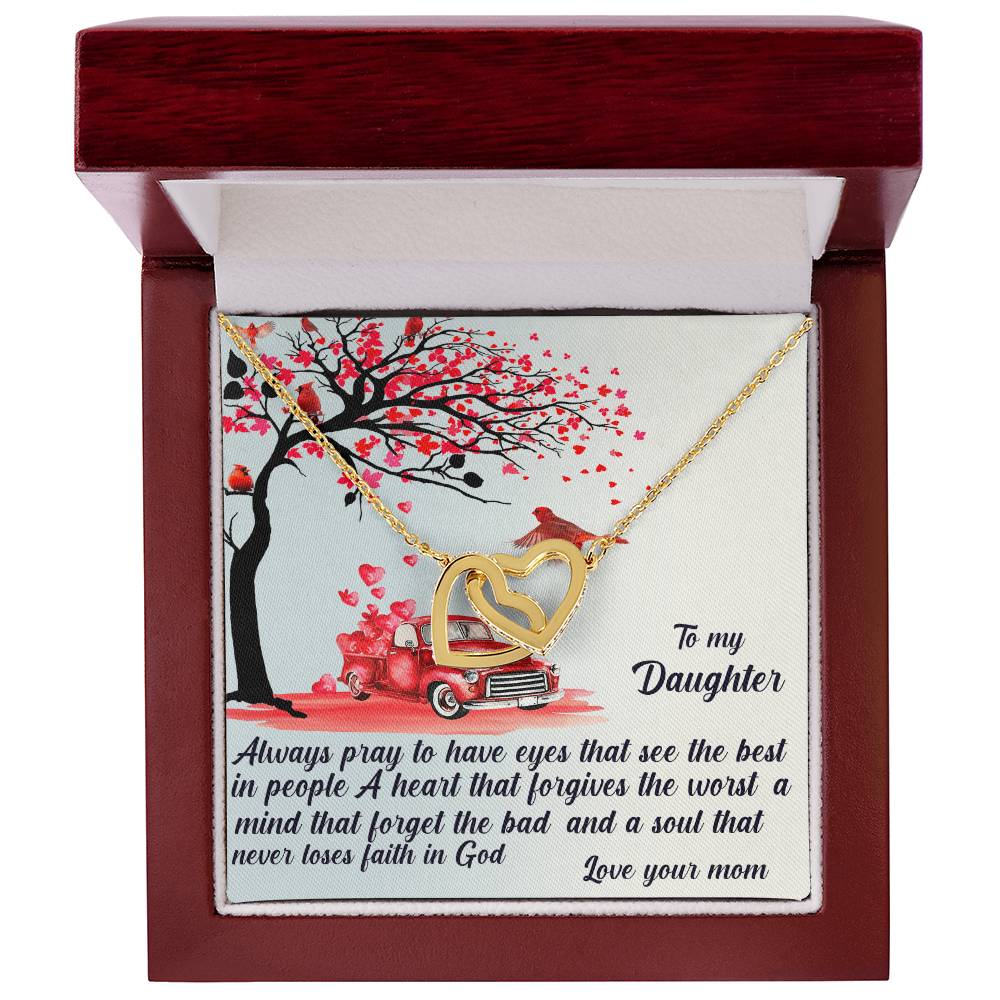 Always Pray To Have Eyes That See The Best Interlocking Hearts Necklace