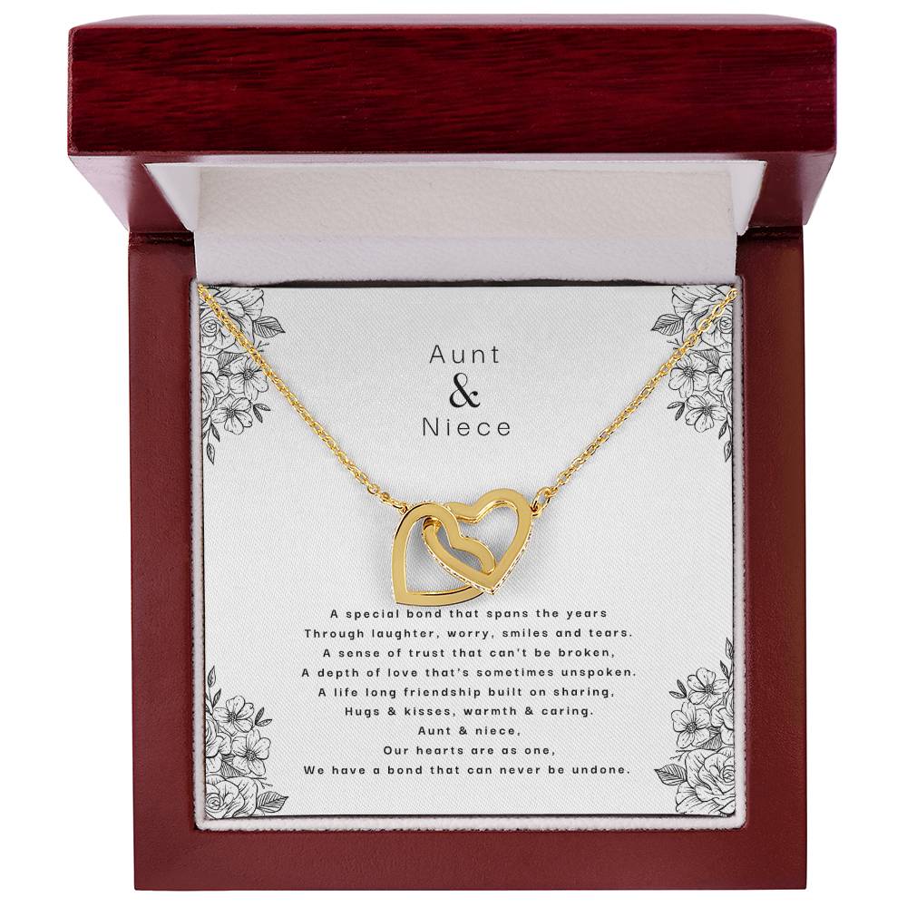 Aunt & Niece - An Unbreakable Bond Interlocking Hearts Necklace