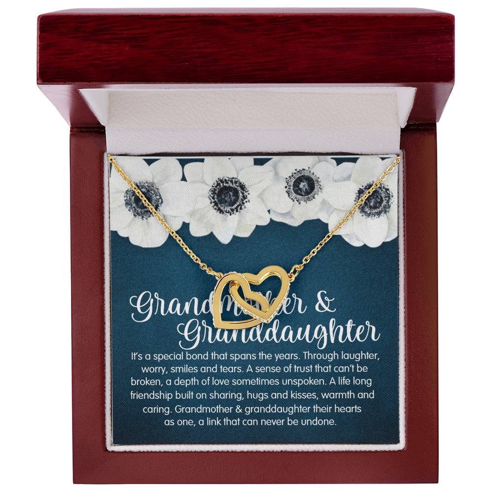 Granddaughter & Grandmother Love Interlocking Heart Necklace Interlocking Hearts Necklace