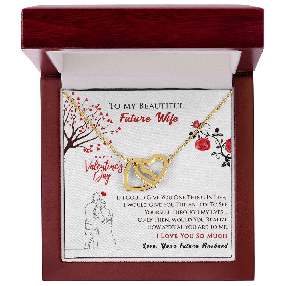 To My Beautiful Future Wife - Interlocking Hearts Necklace Gift Set - I Love You So Much