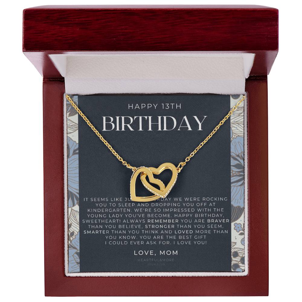 Gift For 13 Year Old Girl Gifts 13Th Birthday Girl 13Th Birthday Gift Thirteenth Birthday Necklace Teen Birthday Gift Official Teenager Interlocking Hearts Necklace