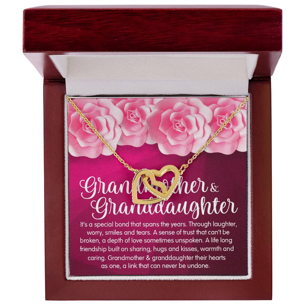 Granddaughter & Grandmother Love Interlocking Heart Necklace Interlocking Hearts Necklace