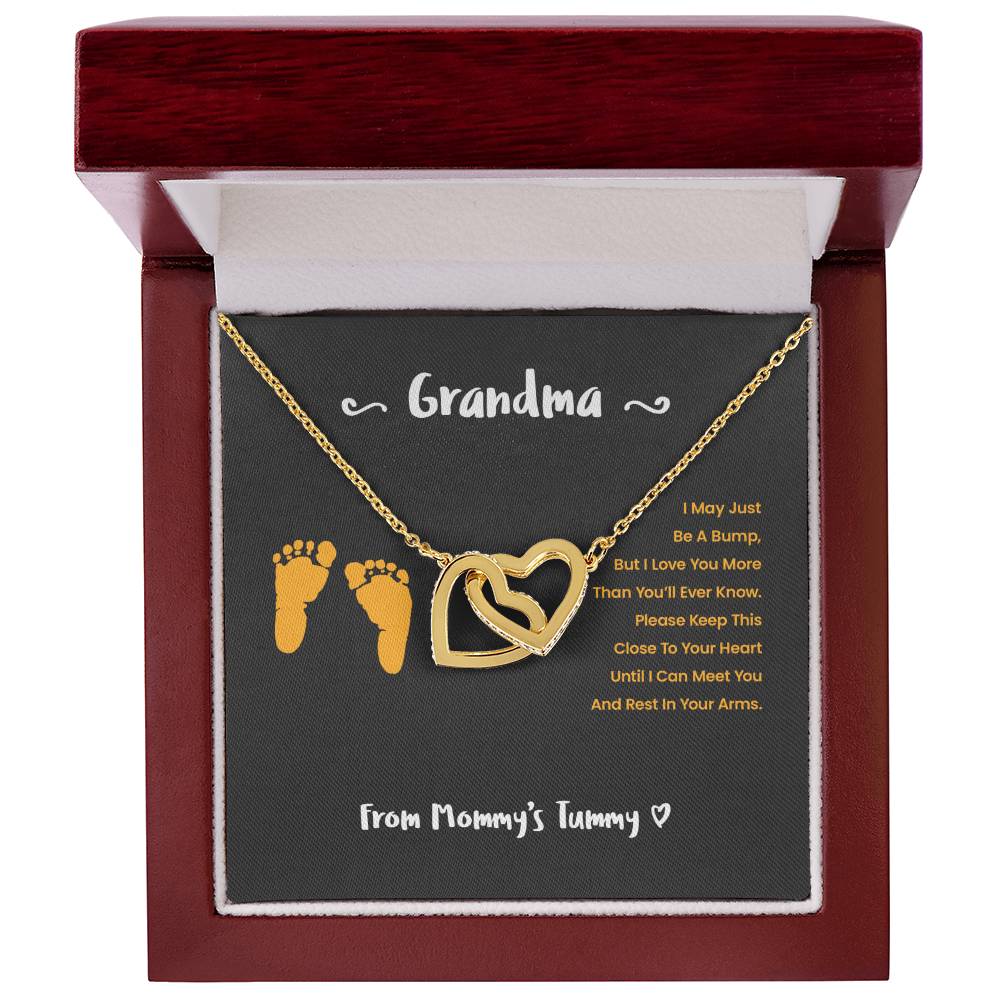 Grandma I Can'T Wait To Meet You - Yellow Version Interlocking Hearts Necklace