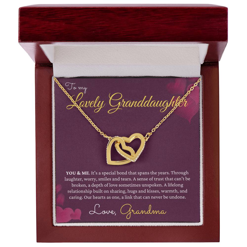 To My Granddaughter Gift From Grandmother Grandma And Granddaughter Necklace Granddaughter Christmas Gift Granddaughter Interlocking Hearts Necklace
