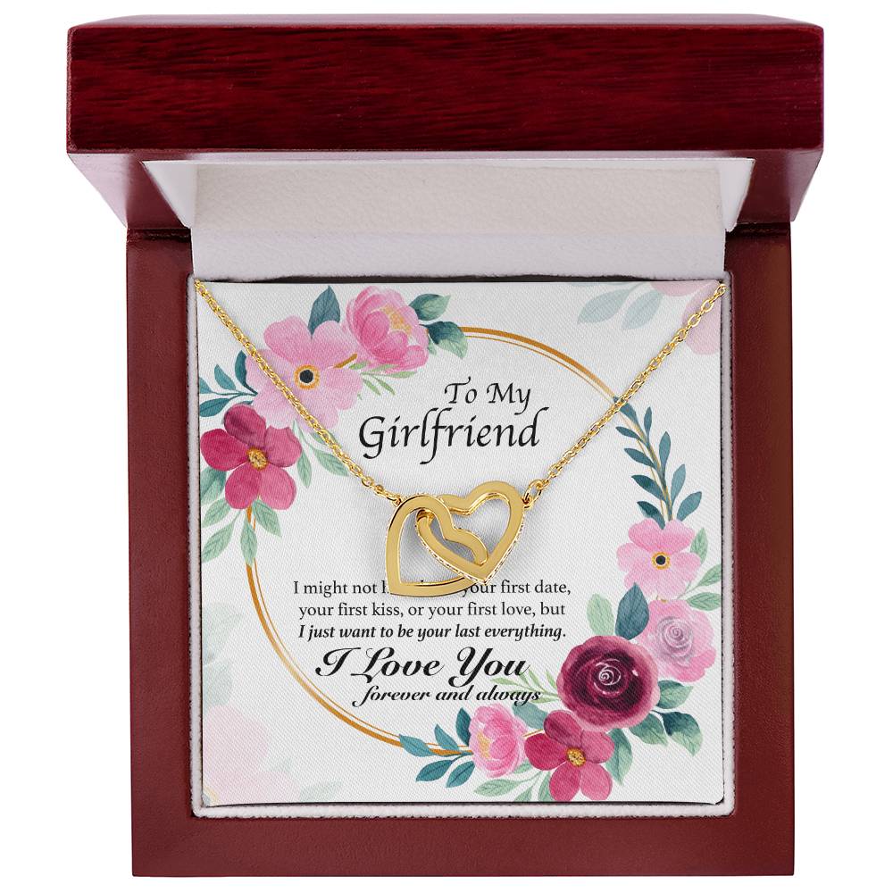 To My Girlfriend - My Last Everything - Hearts Necklace Interlocking Hearts Necklace