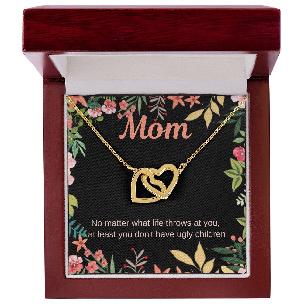 Funny Mom Necklace Interlocking Hearts Necklace