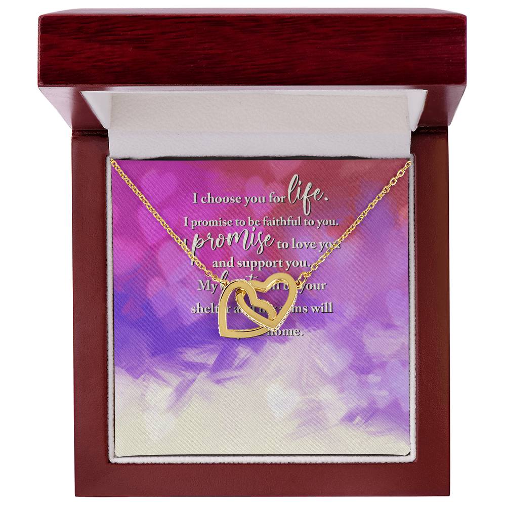 I Choose You For Life - Interlocking Heart Necklace Interlocking Hearts Necklace