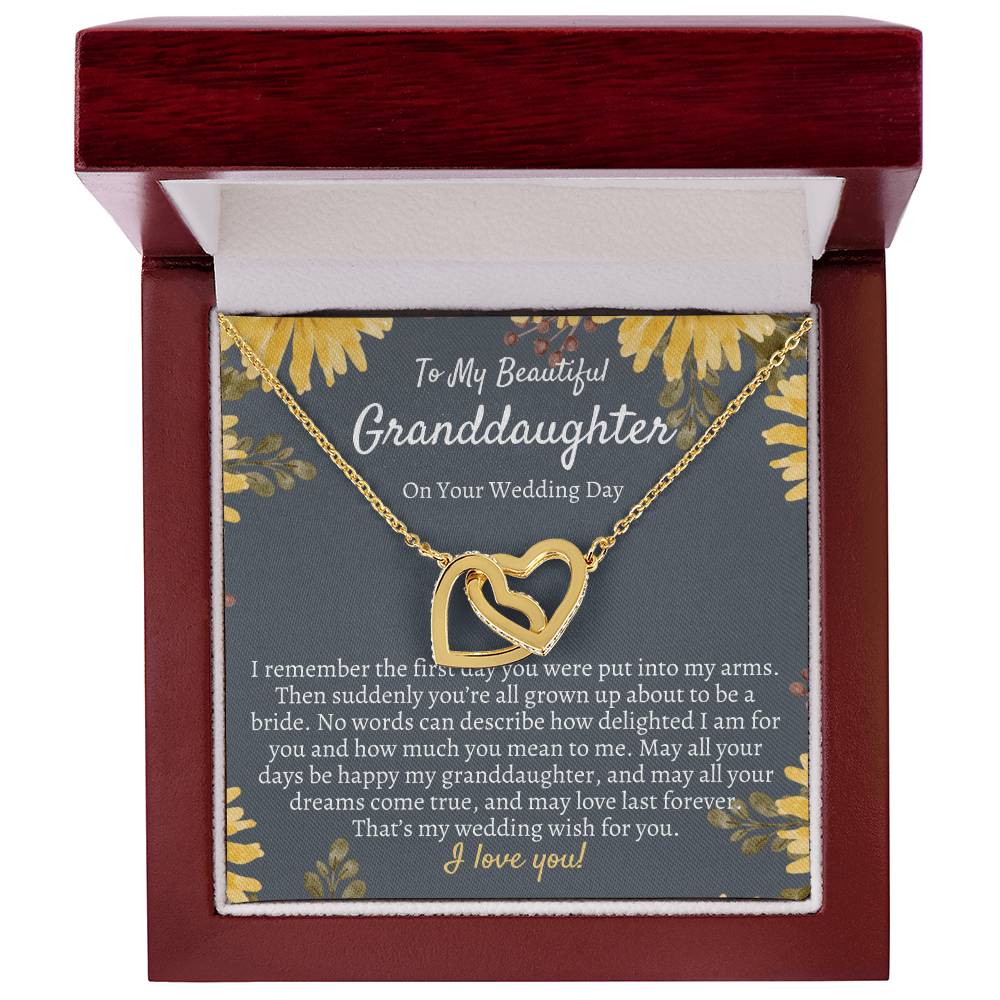 Granddaughter Wedding Day Gift Wedding Gift For Bride From Grandma To My Granddaughter On Her Wedding Day Interlocking Necklace Interlocking Hearts Necklace
