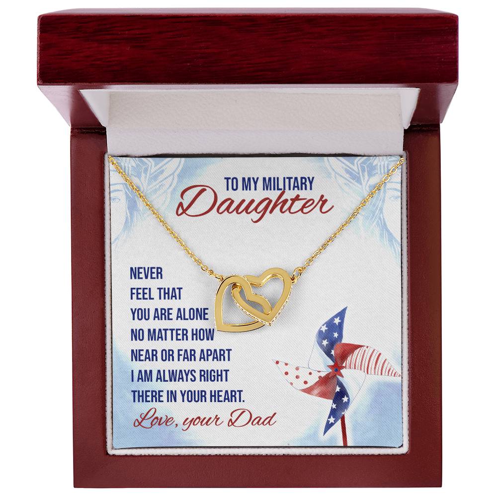 To My Daughter From Dad Interlocking Hearts Necklace Father To Daughter Gift Birthday Gift To Daughter From Dad Daughter Necklace