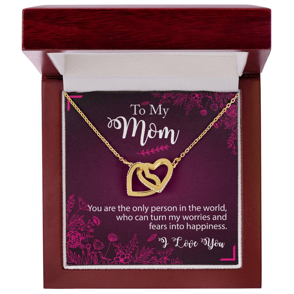 To My Mom - You Are The Person - Necklace Interlocking Hearts Necklace