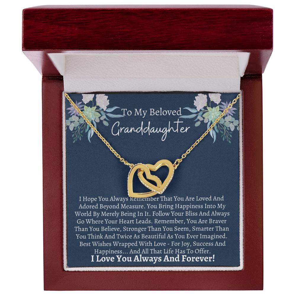 Granddaughter Gift Interlocking Hearts Necklace