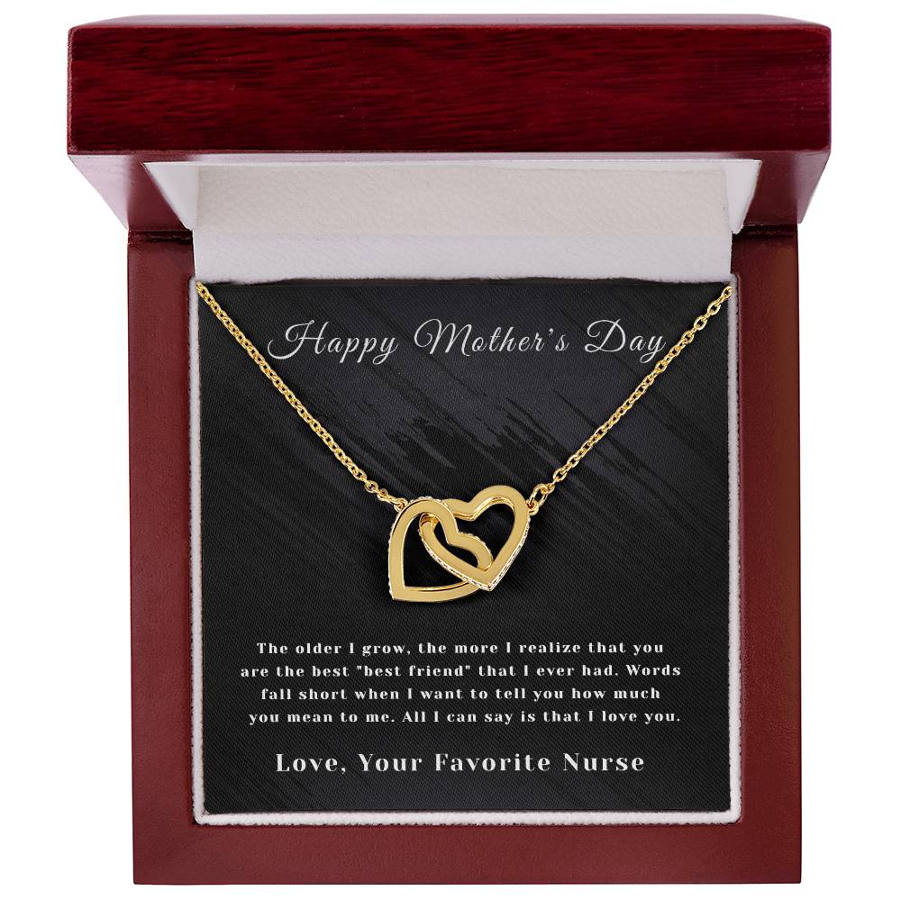 Mother'S Day - Interlocking Hearts - Favorite Nurse Interlocking Hearts Necklace