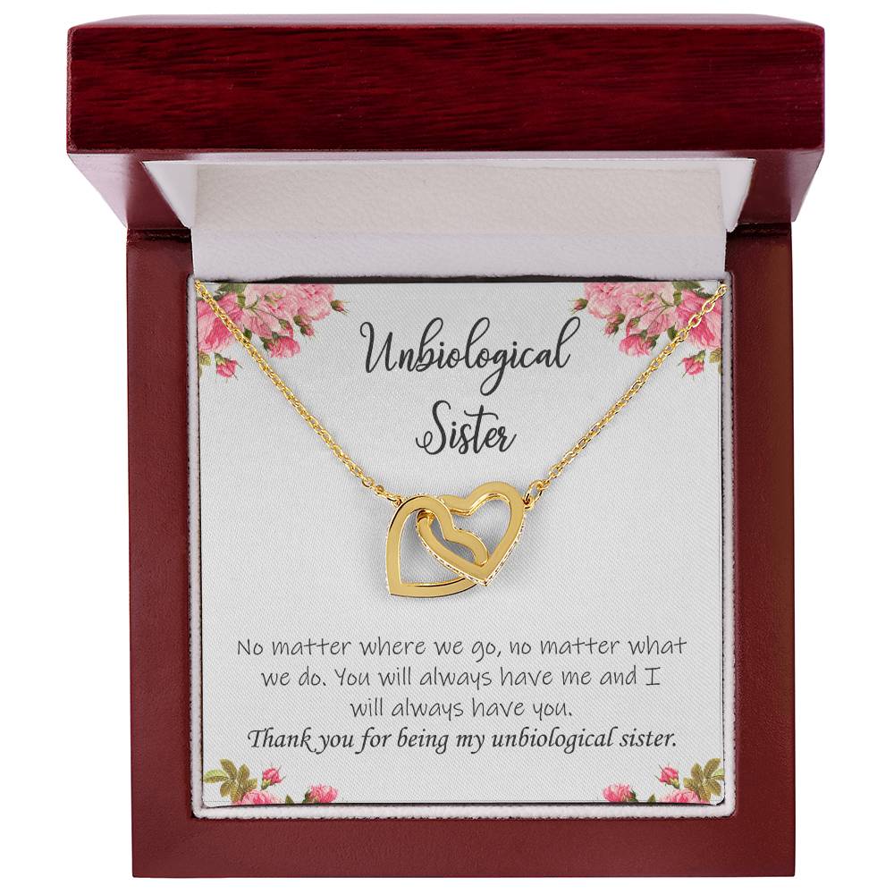 Unbiological Sister Necklace Soul Sister Sorority Sister Sister In Law Necklace Interlocking Hearts Necklace