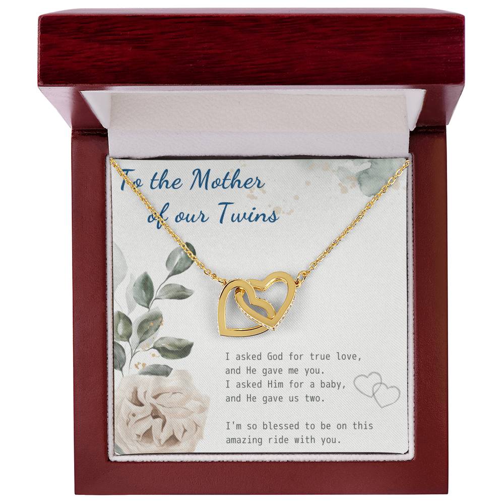 Mother Of Twins Gift For Wife Interlocking Hearts Necklace