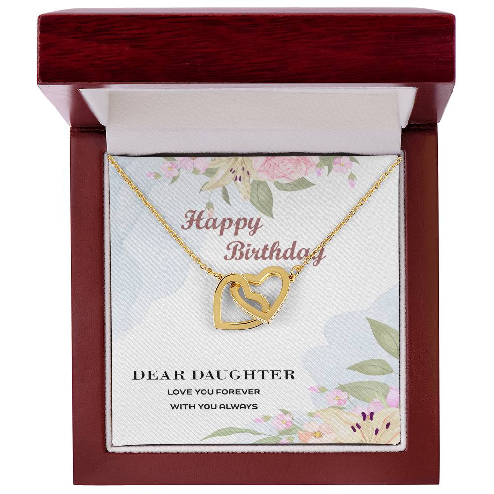 To My Daughter Necklace - I’Ll Always Love You Jewelry Gifts For Daughter Daughter Gifts From Mom And Dad For Her Birthday Interlocking Hearts Necklace