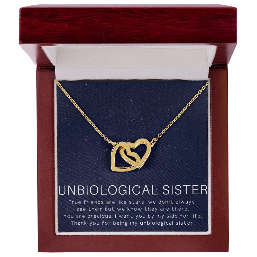 Unbiological Sister Necklace Soul Sister Sorority Sister Sister In Law Necklace Interlocking Hearts Necklace