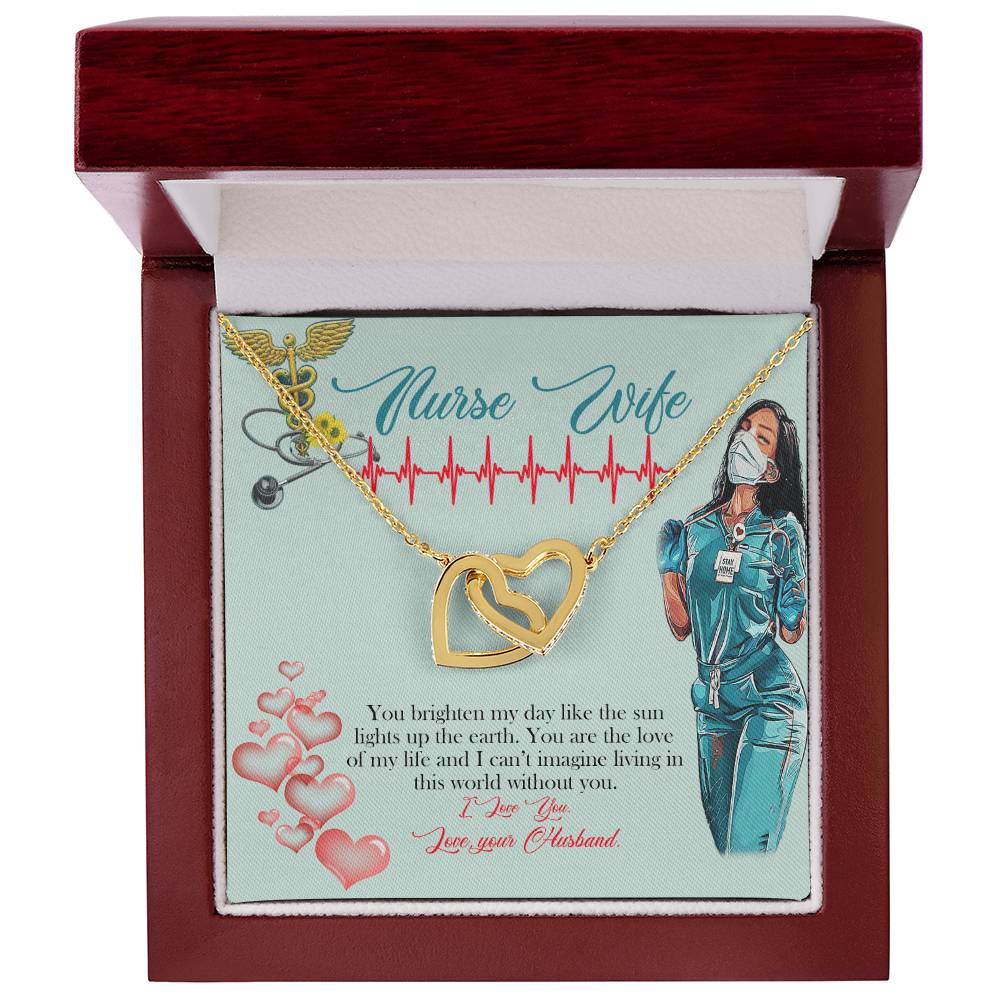 Love Your Nurse Interlocking Hearts Necklace