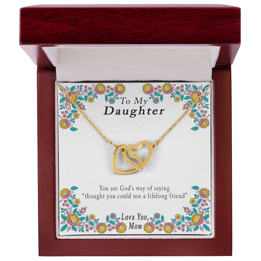 Mother-Daughter 'Your Are God'S Way' Necklace Interlocking Hearts Necklace