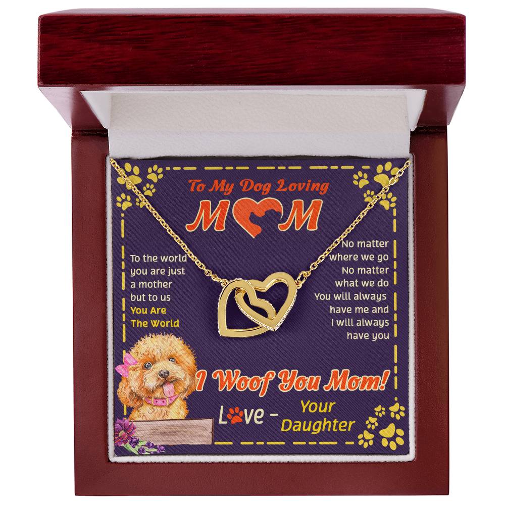 To My Mom - You Are The World - Necklace Interlocking Hearts Necklace