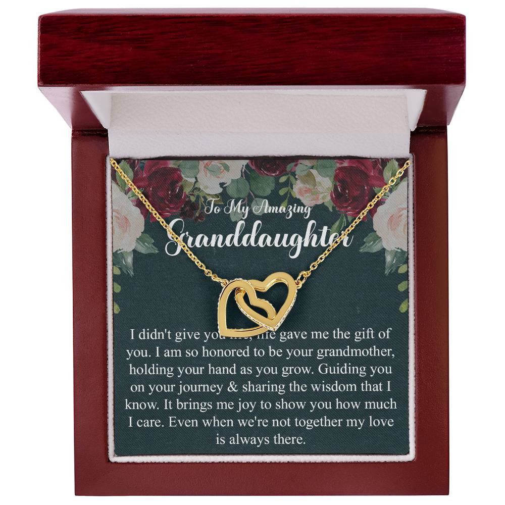 To My Granddaughter Gift From Grandmother Grandma And Granddaughter Necklace Granddaughter Birthday Gift Interlocking Hearts Necklace