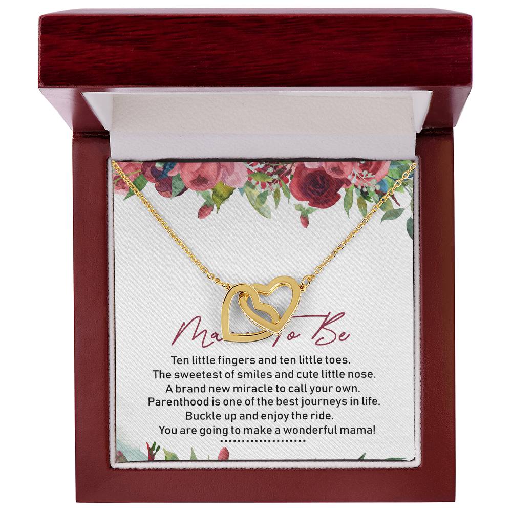 Mama To Be Interlocking Hearts Necklace Message Card