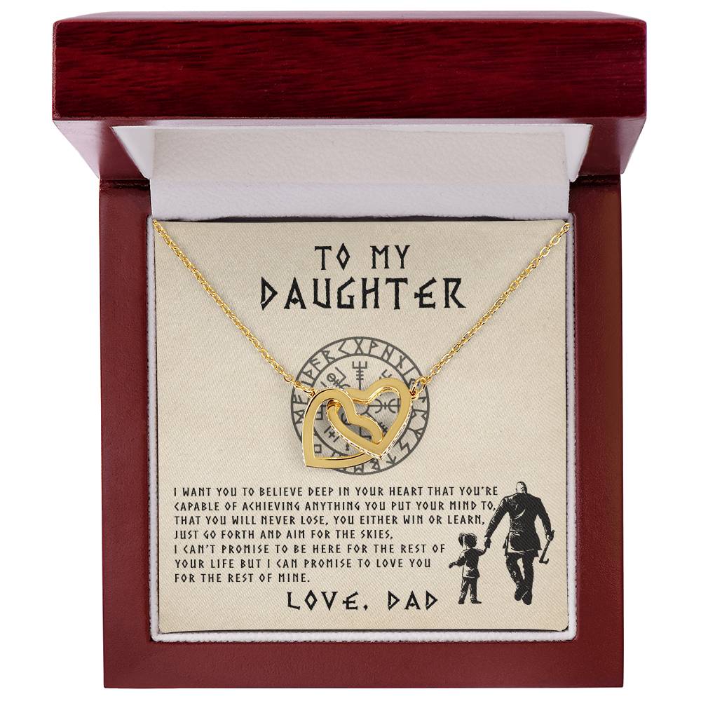 To My Daughter - Interlocked Interlocking Hearts Necklace