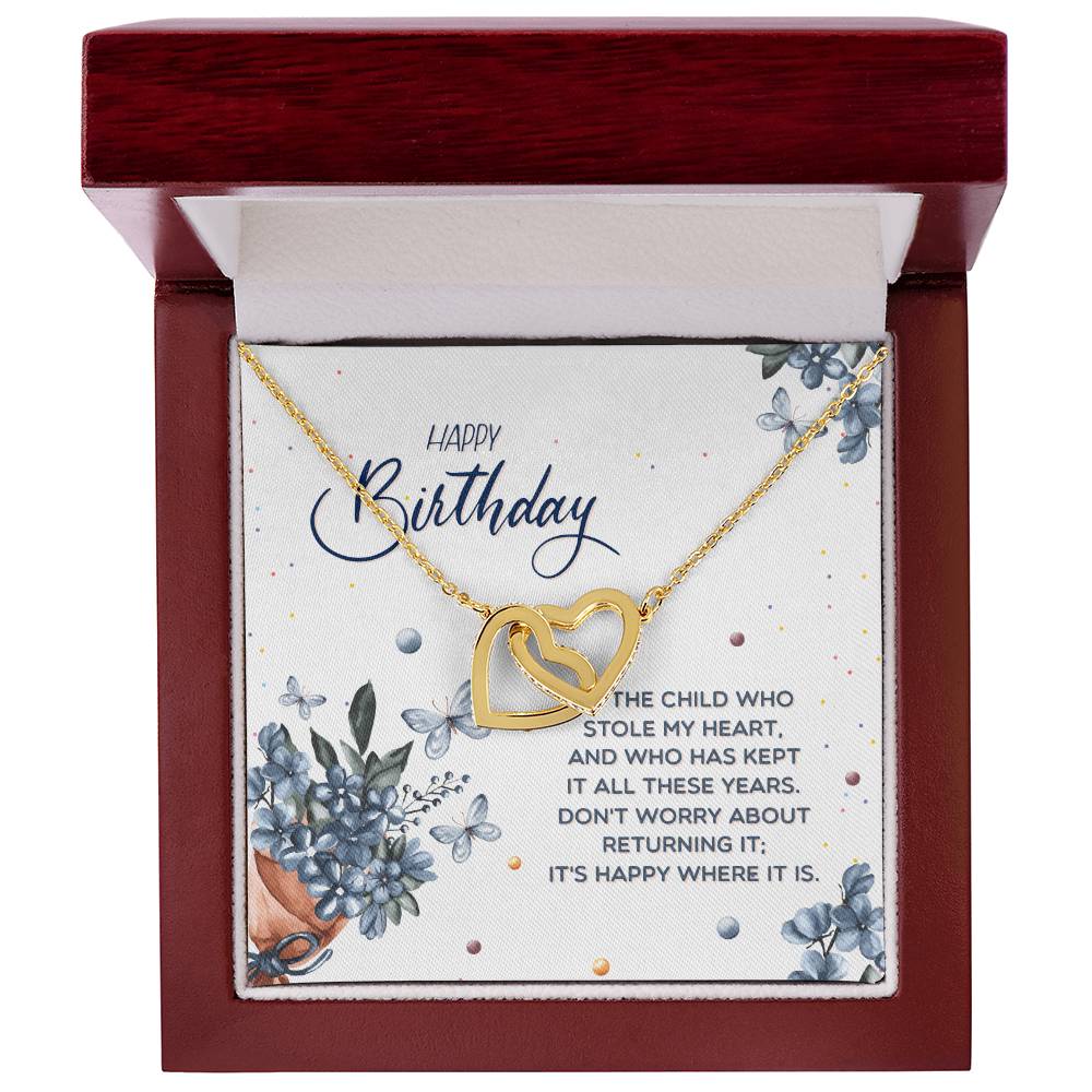 Birthday Gift For Her -Stolen My Heart Necklace Interlocking Hearts Necklace