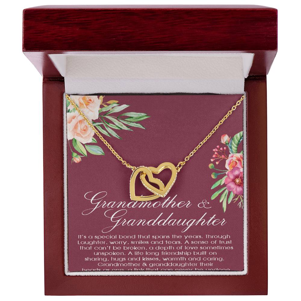 Grandmother & Granddaughter Necklace Grandma Gift Granddaughter Gift Nana Grandma Jewelry For Family Birthday Gift Christmas Gift Interlocking Hearts Necklace