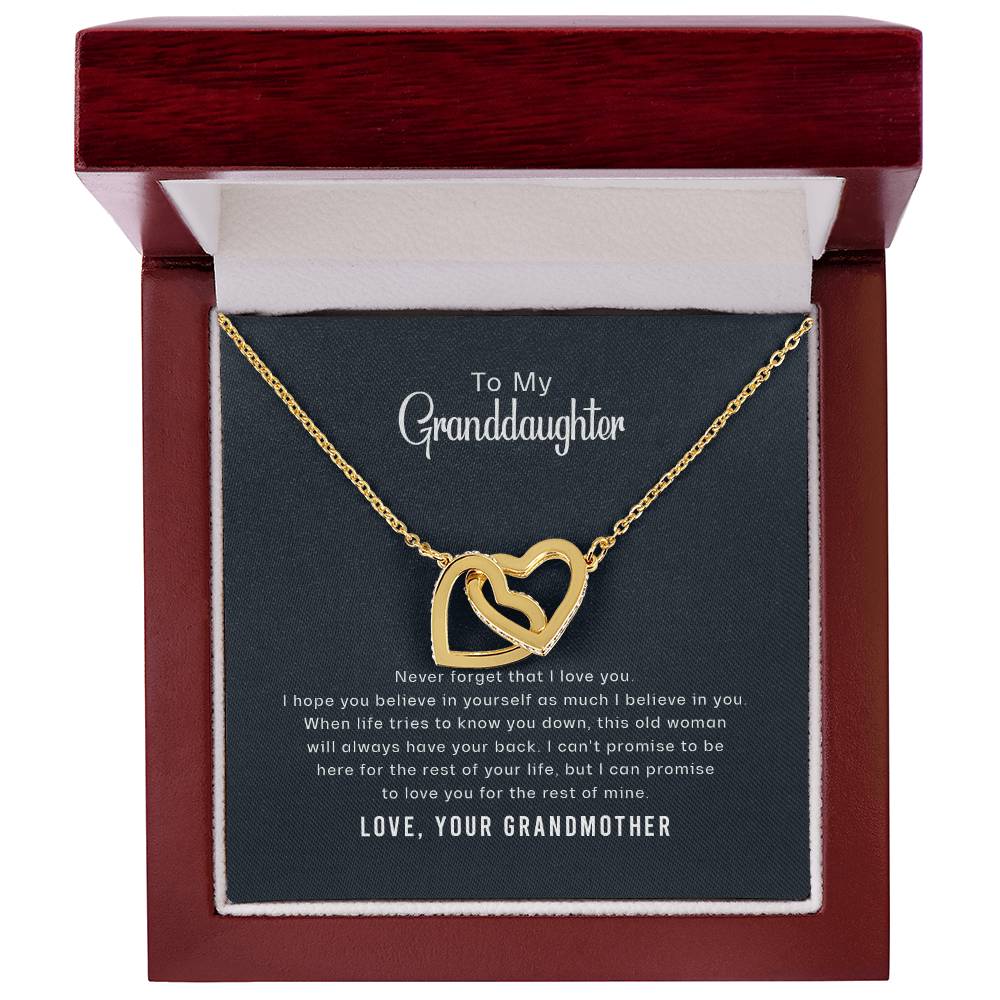 Believe In Yourself - Gift For Granddaughter Interlocking Hearts Necklace