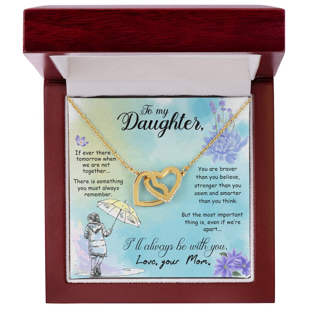 I Will Always Be With You Daughter Necklace Interlocking Hearts Necklace