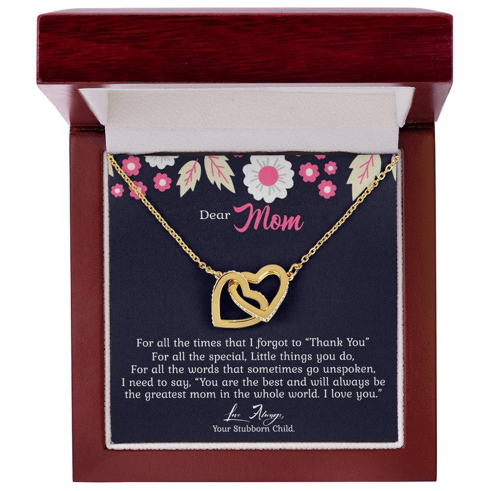Greatest Mom In The World Limited Edition Interlocking Hearts Necklace