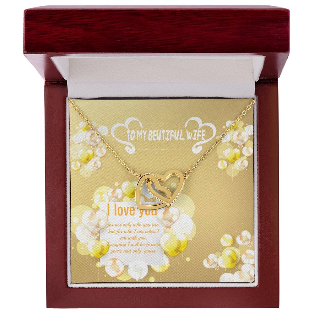To Wife Interlocking Hearts Necklace