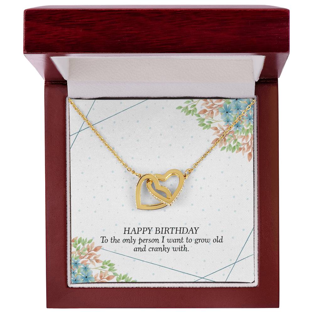 Birthday Gift For Her - I Want To Grow Old With You Necklace Interlocking Hearts Necklace
