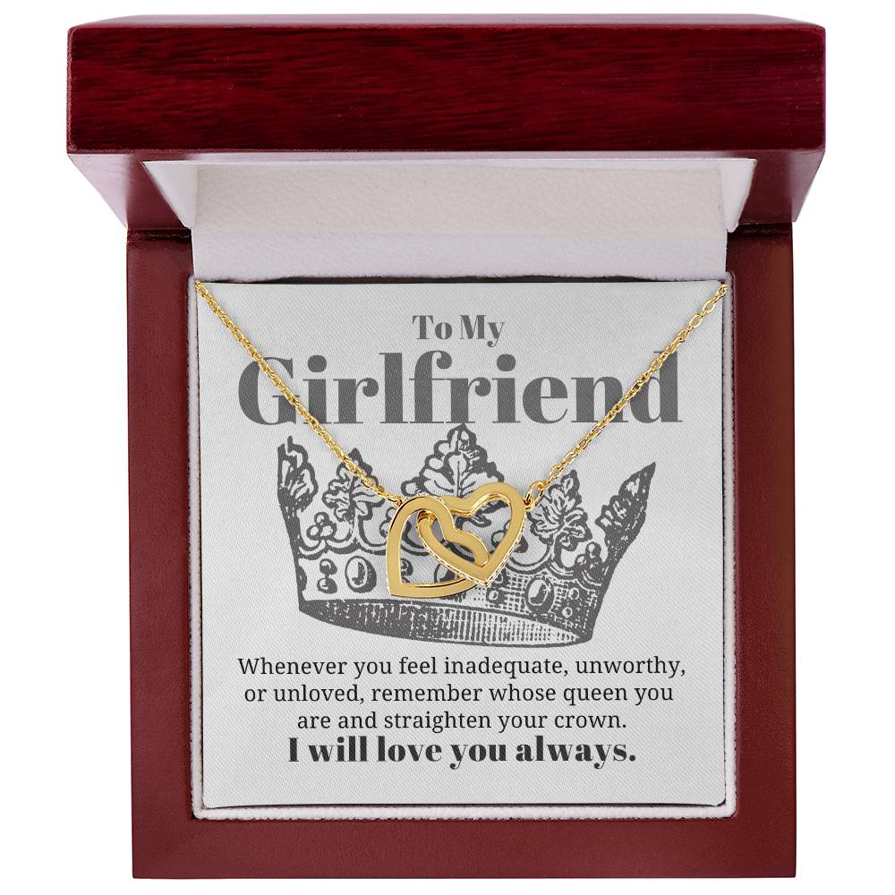 To My Girlfriend Necklace Interlocking Hearts Necklace