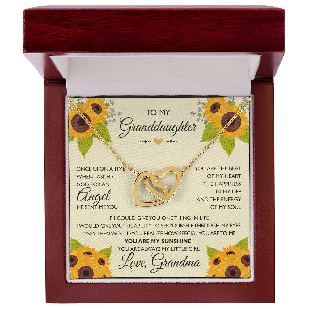 To My Granddaughter From Grandma - Interlocking Heart Necklace Interlocking Hearts Necklace
