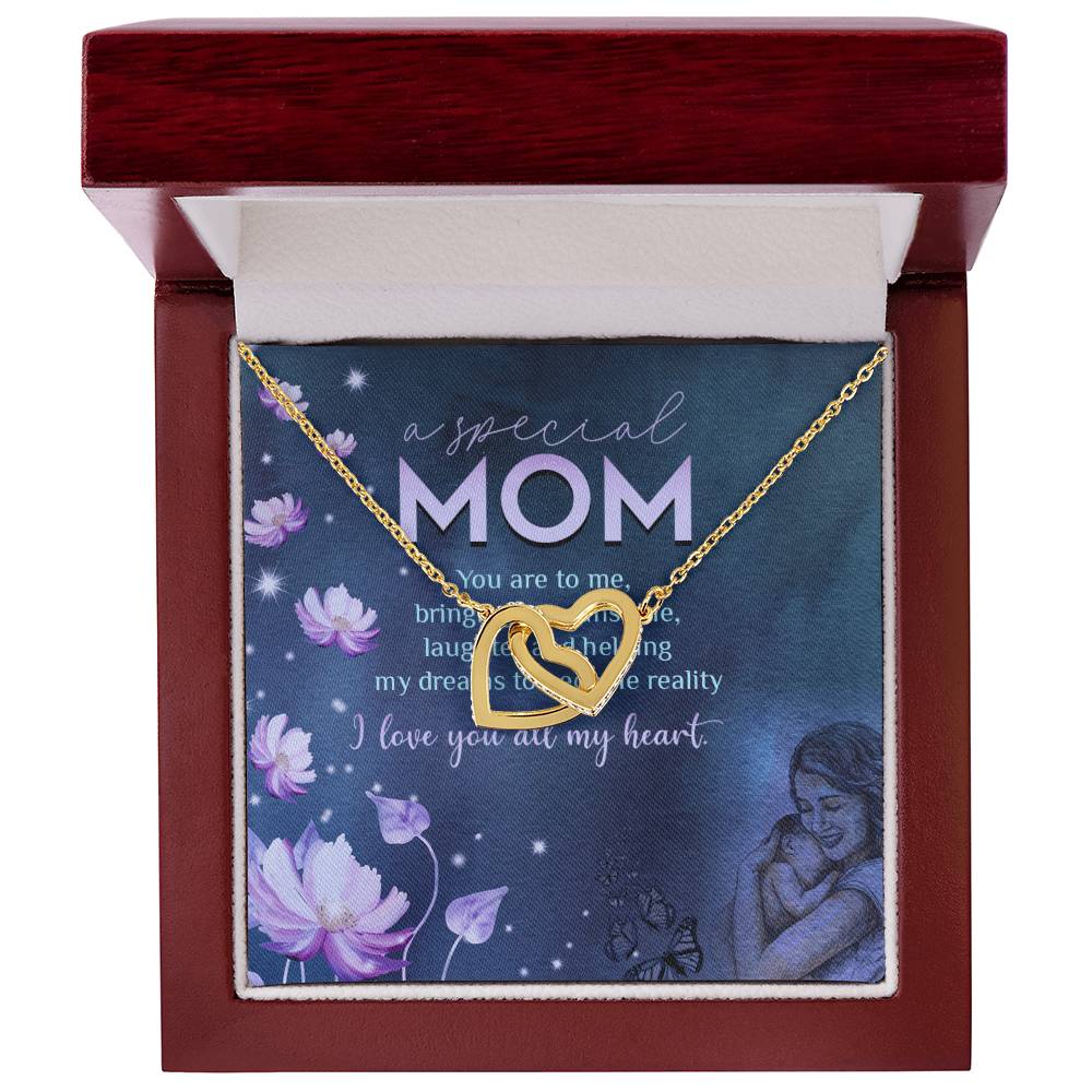A Special Mom - I Love You Always My Heart - Necklace Interlocking Hearts Necklace