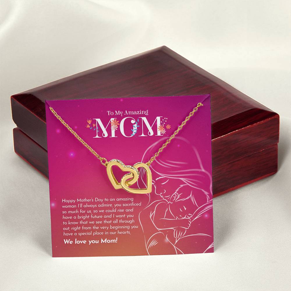 My Amazing Mom Interlocking Hearts Necklace