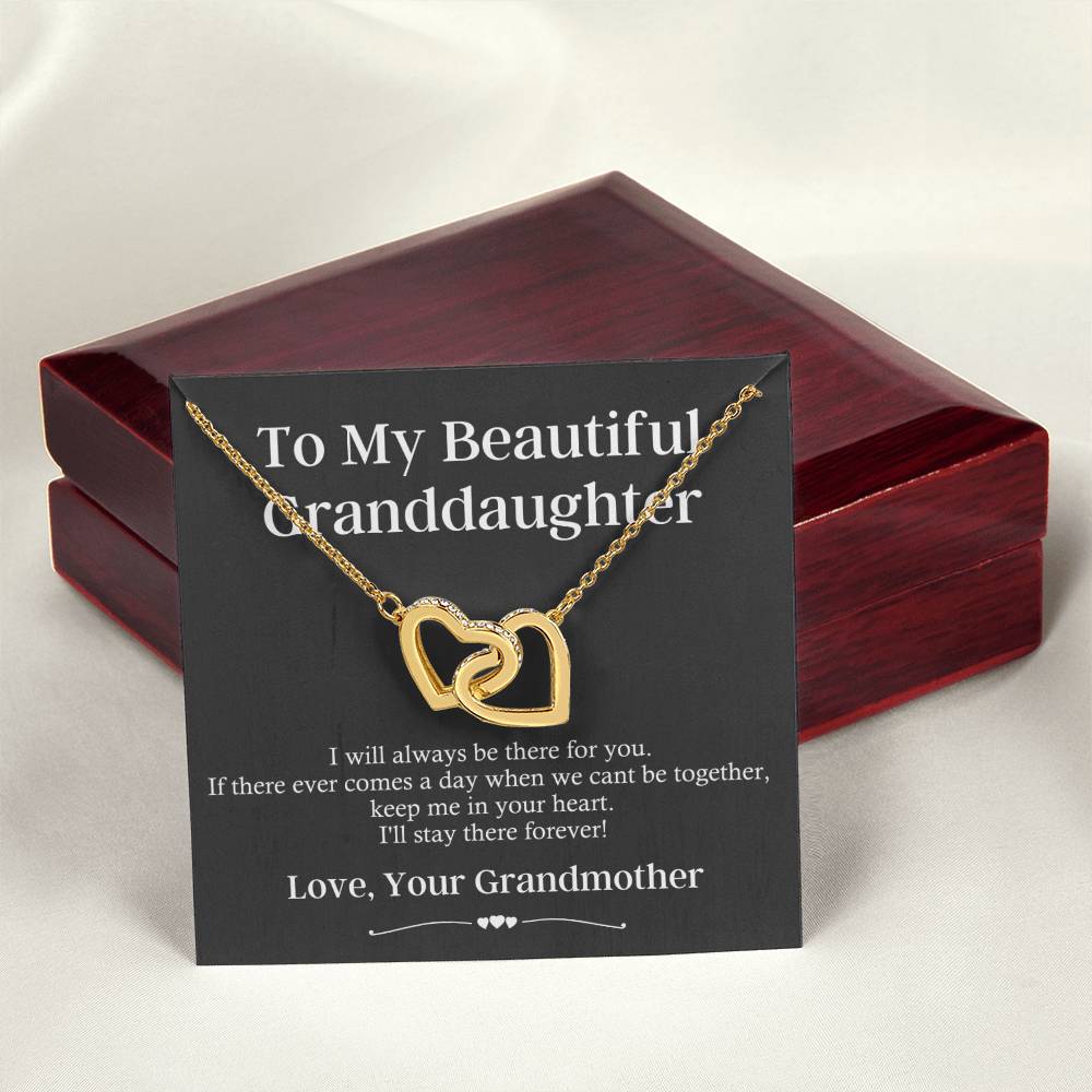 Gift To My Granddaughter - I Will Always Be There For You Interlocking Hearts Necklace
