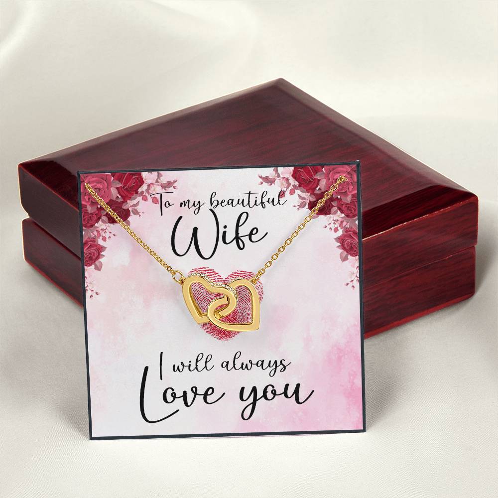 To My Wife Necklace - Anniversary Gift For Wife Birthday Gift For Wife Gift For Wife Necklace For Wife Gift For Wife Birthday Interlocking Hearts Necklace