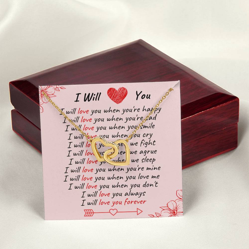 I Will Love You - Spark Romance With This Necklace Interlocking Hearts Necklace
