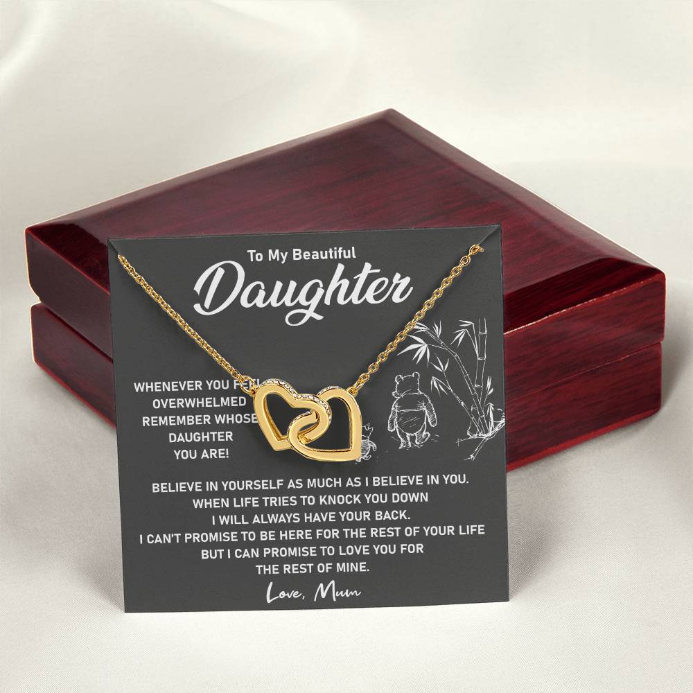 To My Daughter - I Will Love You For The Rest Of Mine - Necklace Interlocking Hearts Necklace