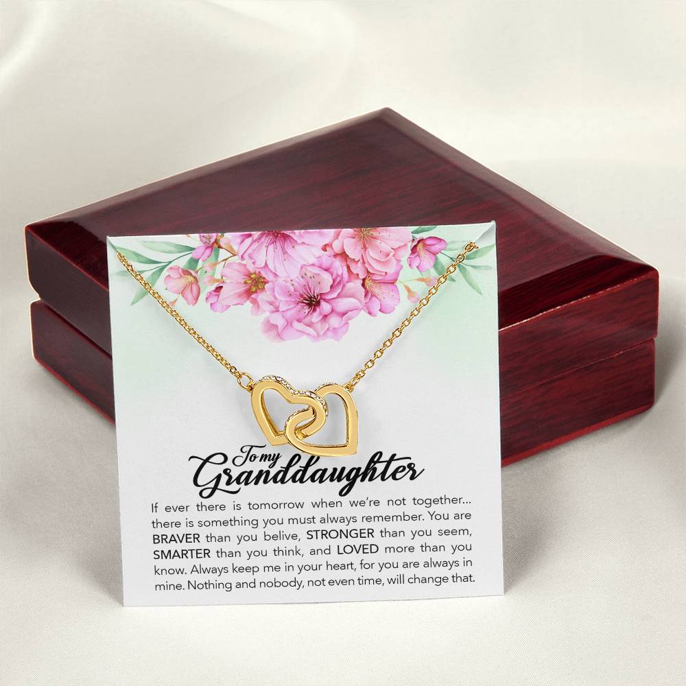 Collection Granddaughter - Braver Stronger Smarter - Necklace Interlocking Hearts Necklace