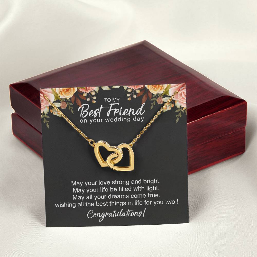 To My Wonderful Friend - Friendship Gift - Friends Forever - Friend Gift Interlocking Hearts Necklace