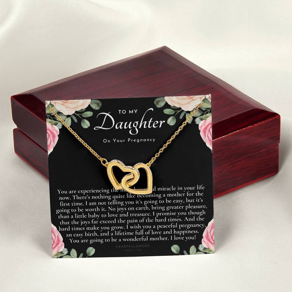 Pregnancy Gift For Daughter Baby Shower Gift Mom To Be Gift Expecting Mom Gift Pregnant Daughter Gift From Mom Interlocking Hearts Necklace