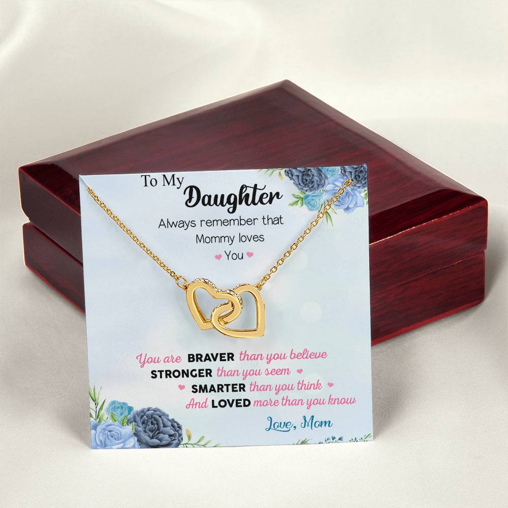To My Daughter - Interlocking Hearts Necklace