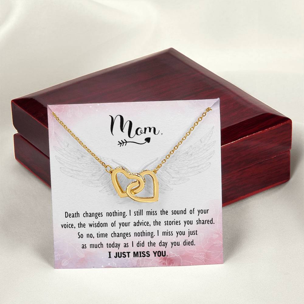 Mom - I Just Miss You - Interlocking Heart Necklace Interlocking Hearts Necklace