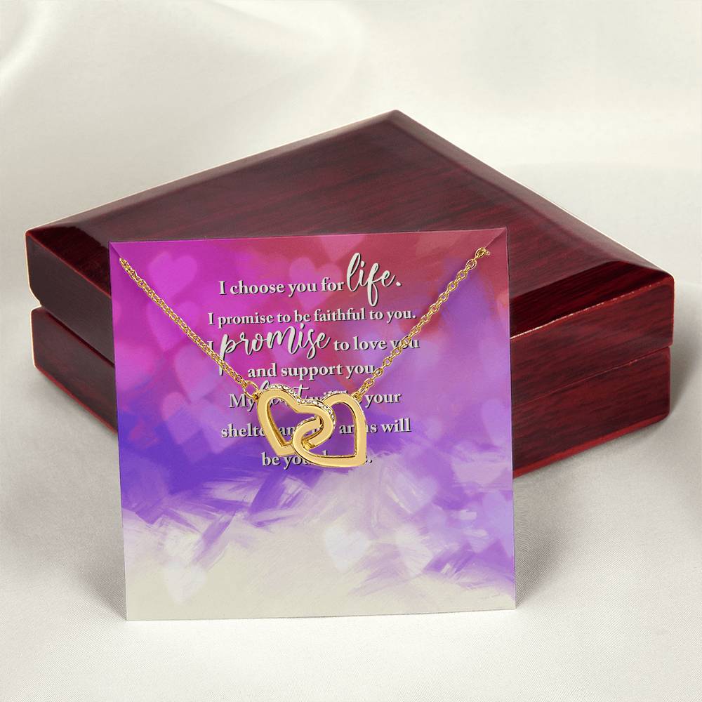 I Choose You For Life - Interlocking Heart Necklace Interlocking Hearts Necklace