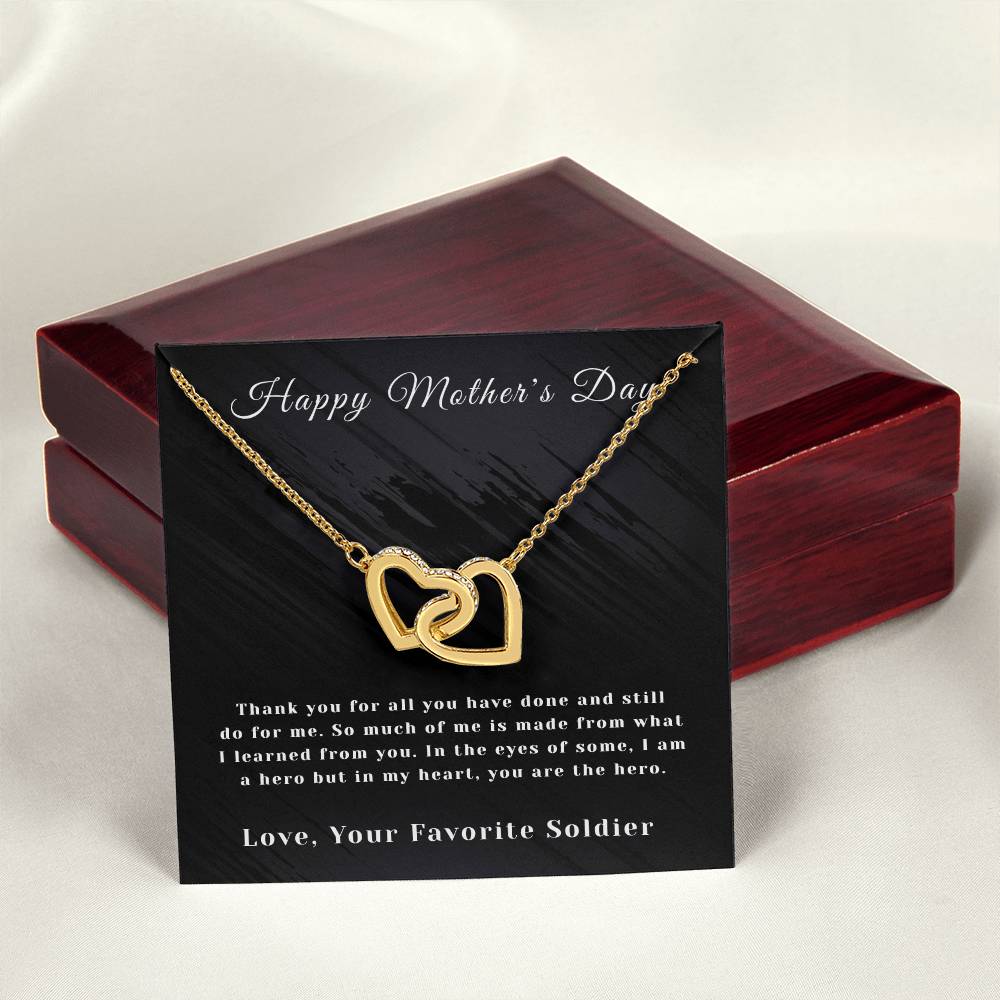 Mother'S Day- Interlocking Hearts- Favorite Soldier Interlocking Hearts Necklace